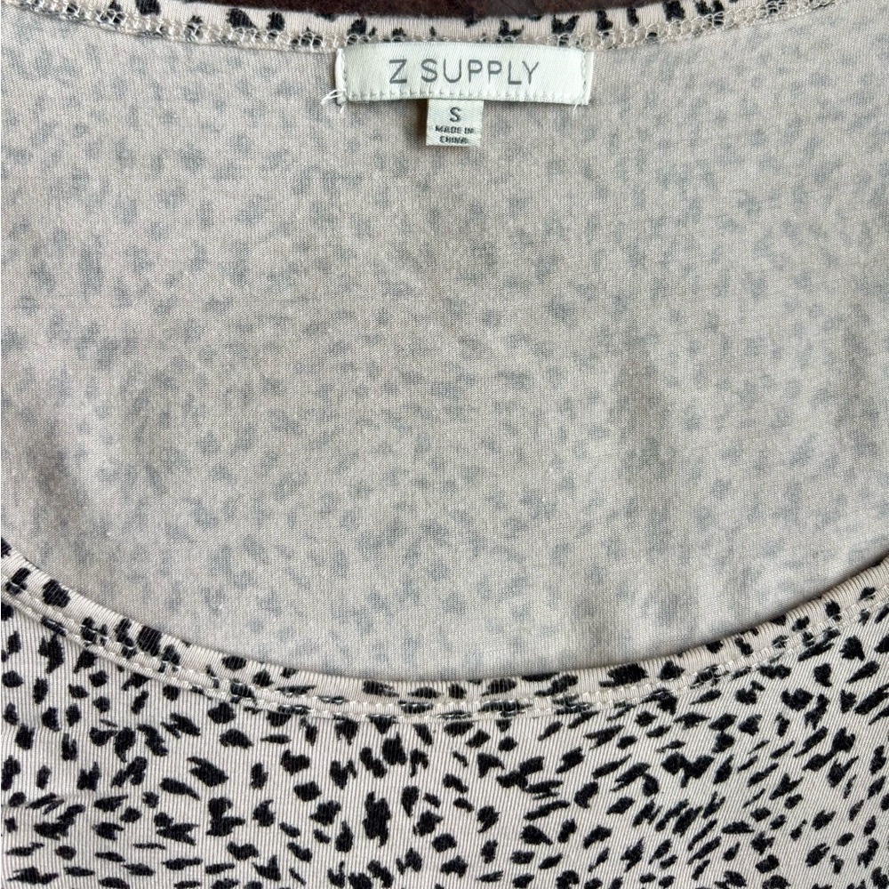 Z Supply Black and Cream Patterned Top
